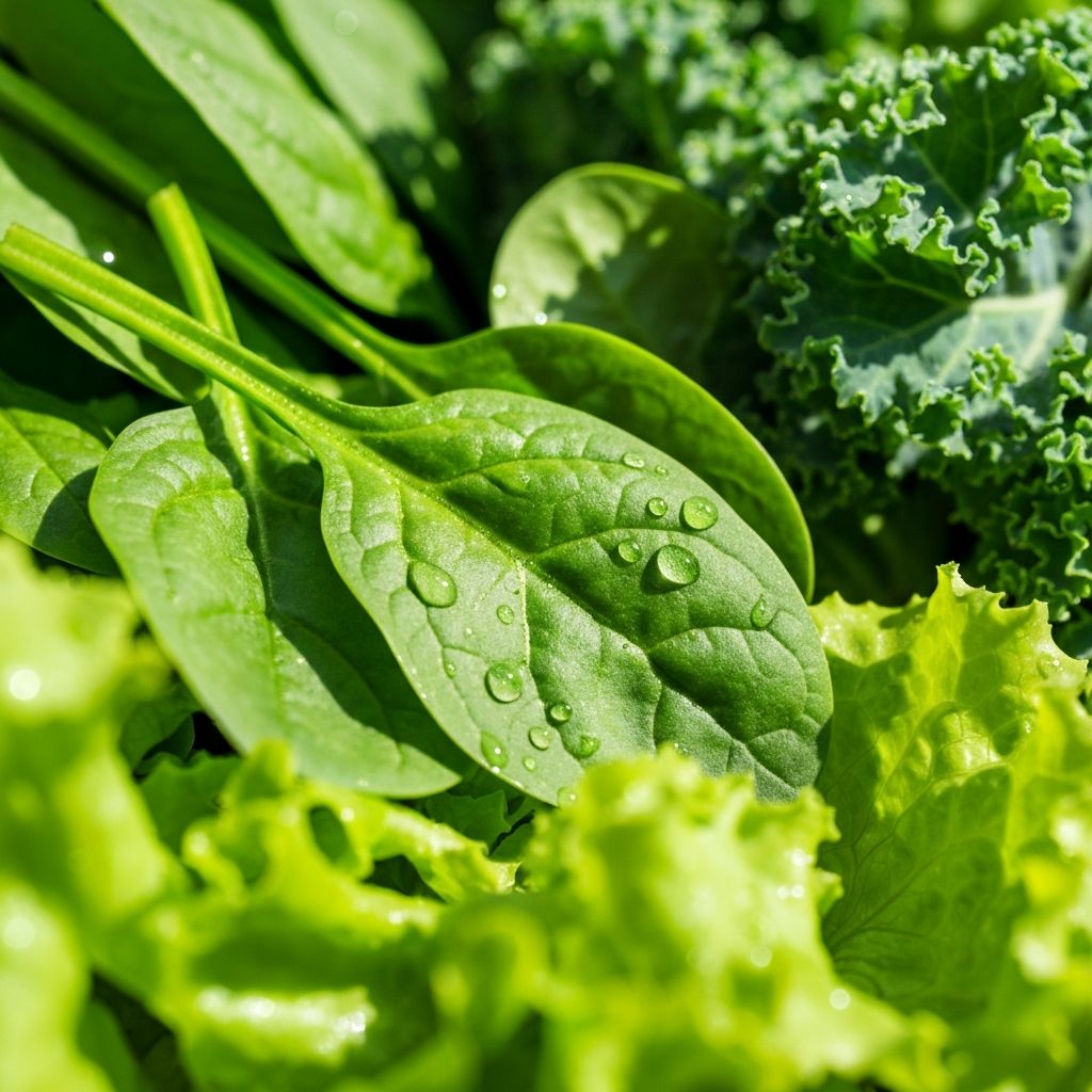 Luteinban gazdag zöld levelyes zöldségek